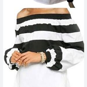 MLM Off-Shoulders Black and White Top Size Small